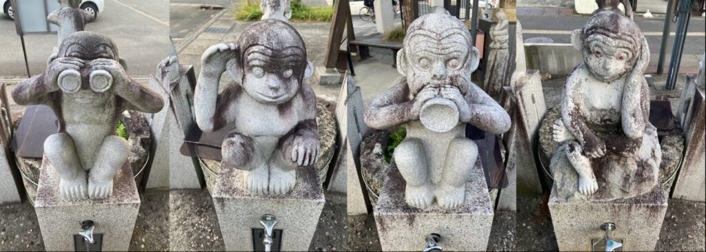 「日光東照宮」の三猿ならぬ、「アイディアの泉神社」の四猿